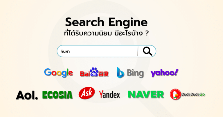 Website เสิร์ชเอ็นจิน โปรแกรม Search Engine มีอะไรบ้าง