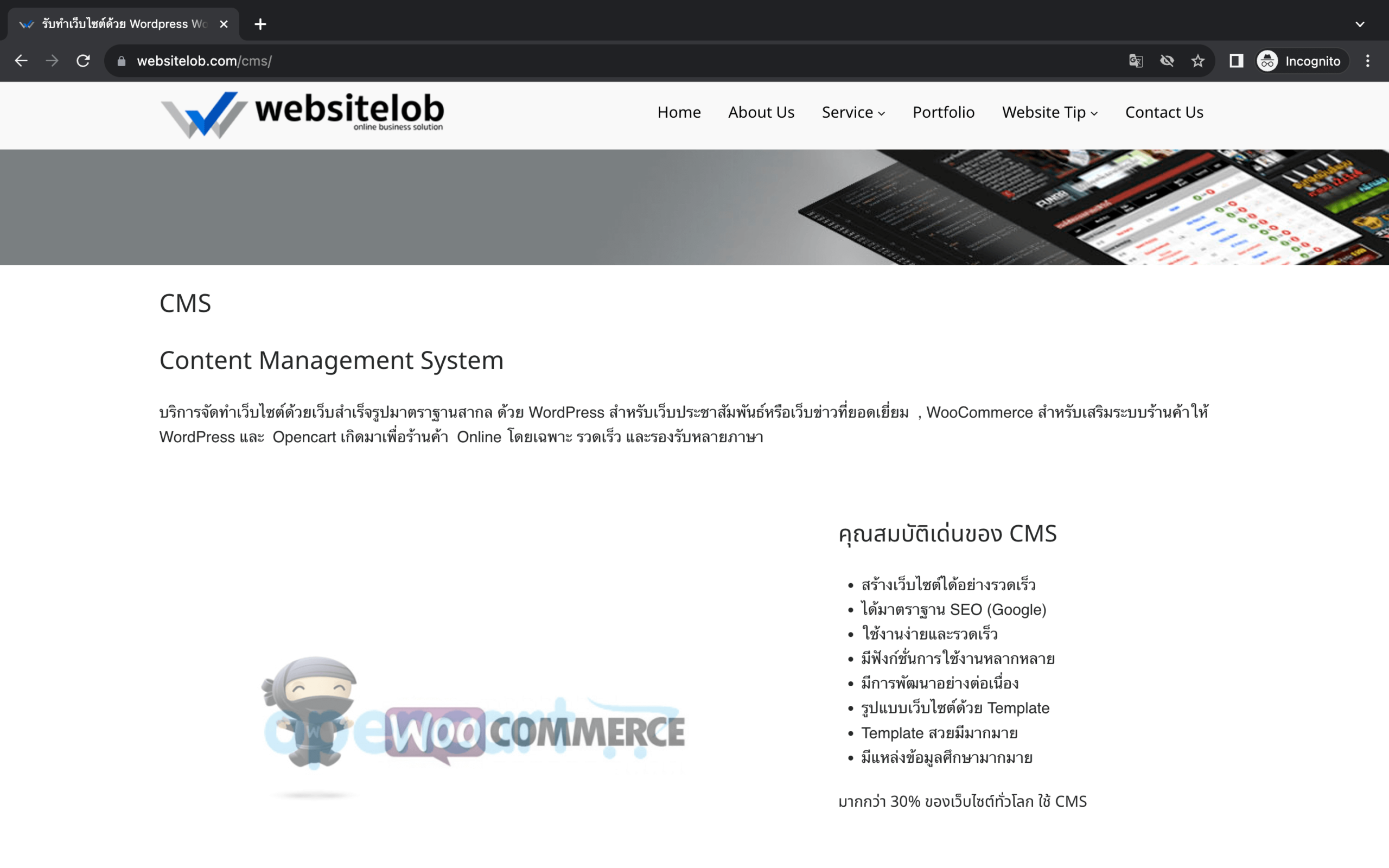 บริษัทรับทำ WordPress Website LOB